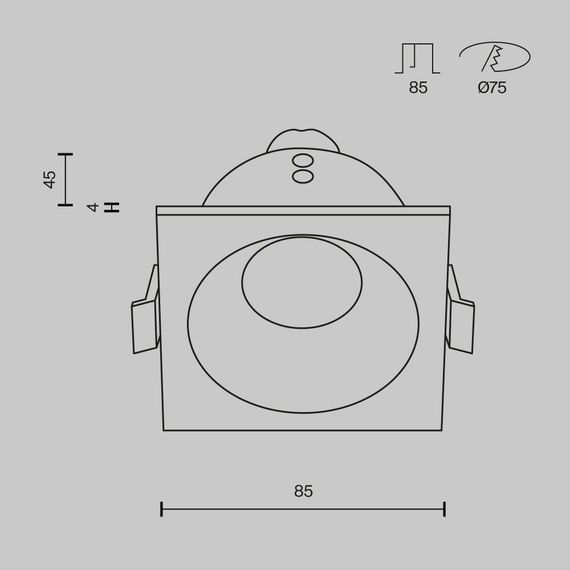 Встраиваемый светильник Maytoni Technical Downlight Zoom DL033-2-01W-1(N)