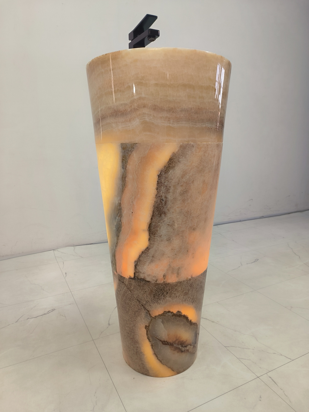 Раковина напольная из оникса Yellow ON-61358 (40*40*90)