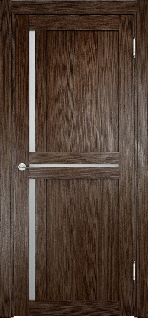 Межкомнатная дверь Турин 05 / Цвет Дуб табак / Остекление "Сатинато" / Двери Верда