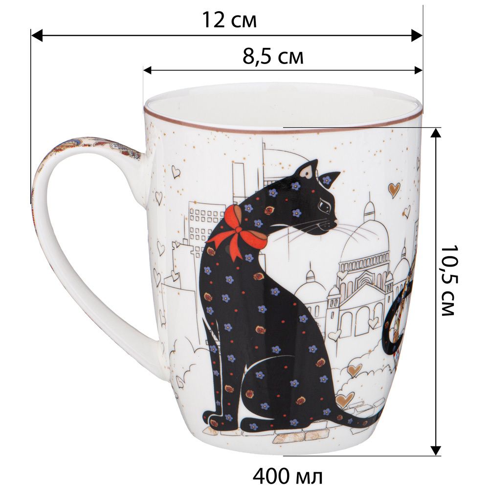 КРУЖКА LEFARD "ПАРИЖСКИЕ КОТЫ" 400 МЛ (КОР=36ШТ.)