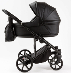 Детская коляска Adamex Locco Light Deluxe 2 в 1 LL-SA02 (ЧЕРН.КОЖА)