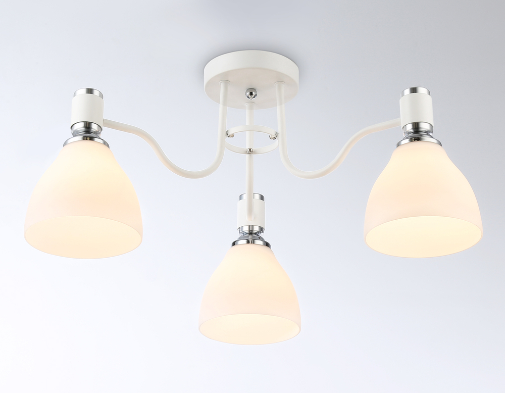 Светильник потолочный TR303302/3 WH/CH/FR белый/хром/белый матовый E27*3 max 60W D600*270