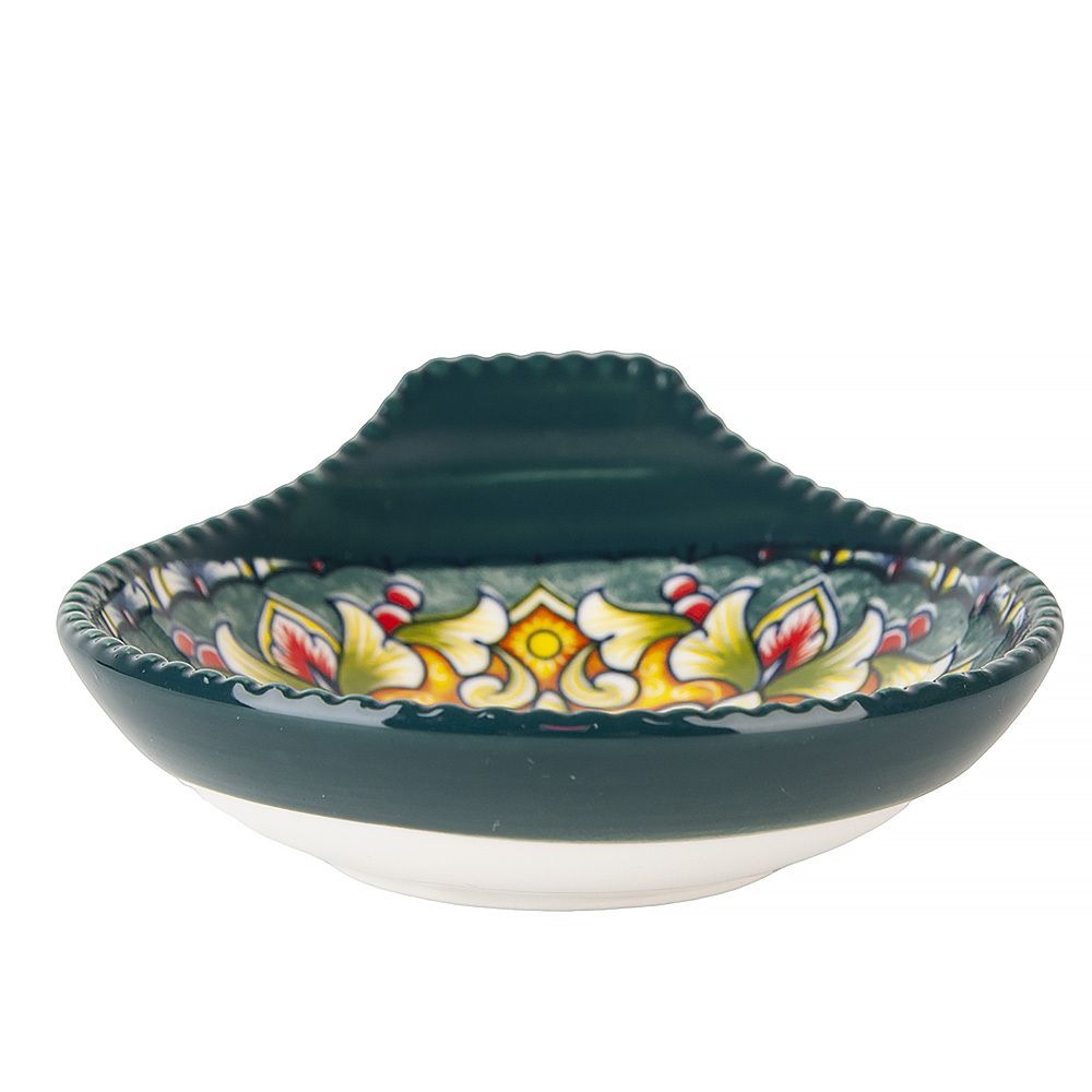 Оливница с ручкой " " (зеленый) 12х10х3см (min12) (транспортная упаковка)