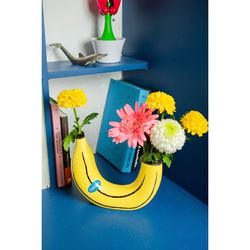 Ваза для цветов Banana, 19 см, желтая
