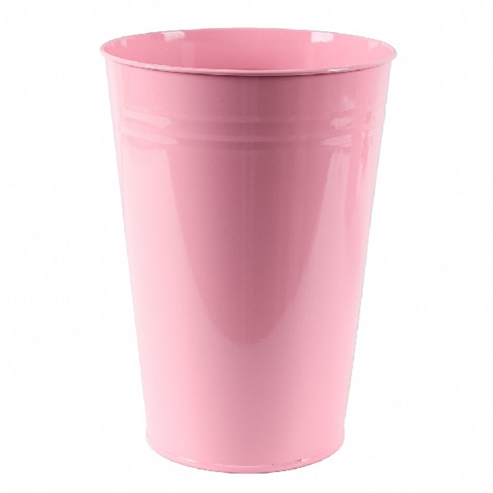 Вазон металлический без ручек Розовый Высота-30см 7л