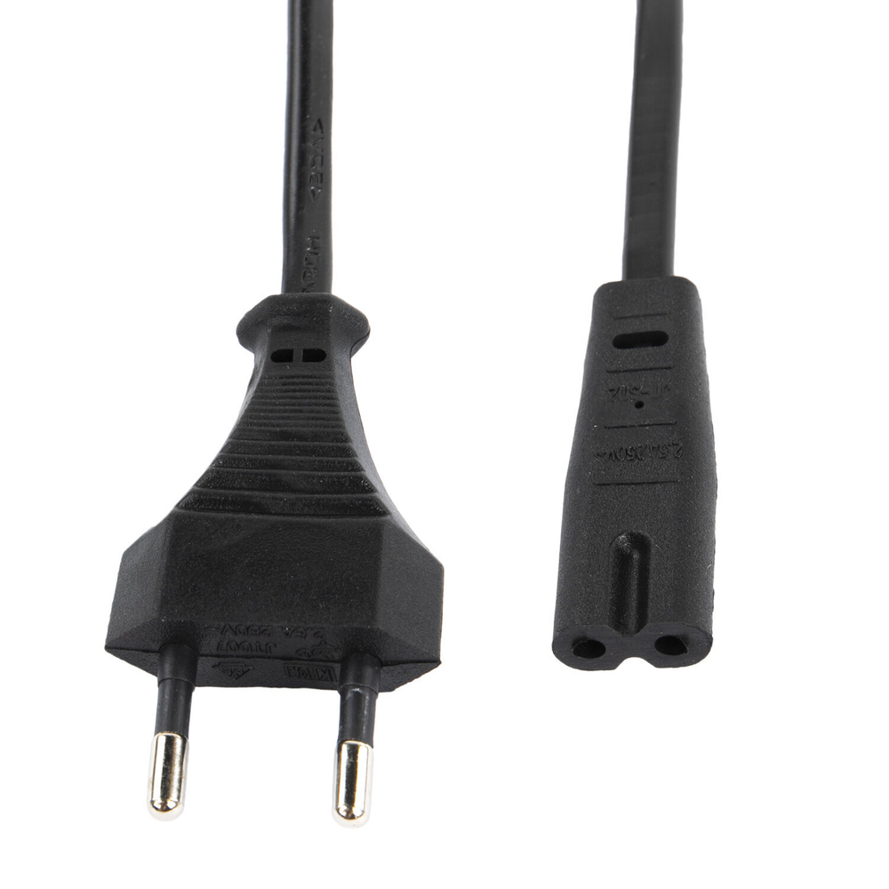 Кабель питания УНИВЕРСАЛЬНЫЙ для аудио и видеотехники C7 (2 pin) SONNEN 1 8 м черный (2 штуки в упаковке)
