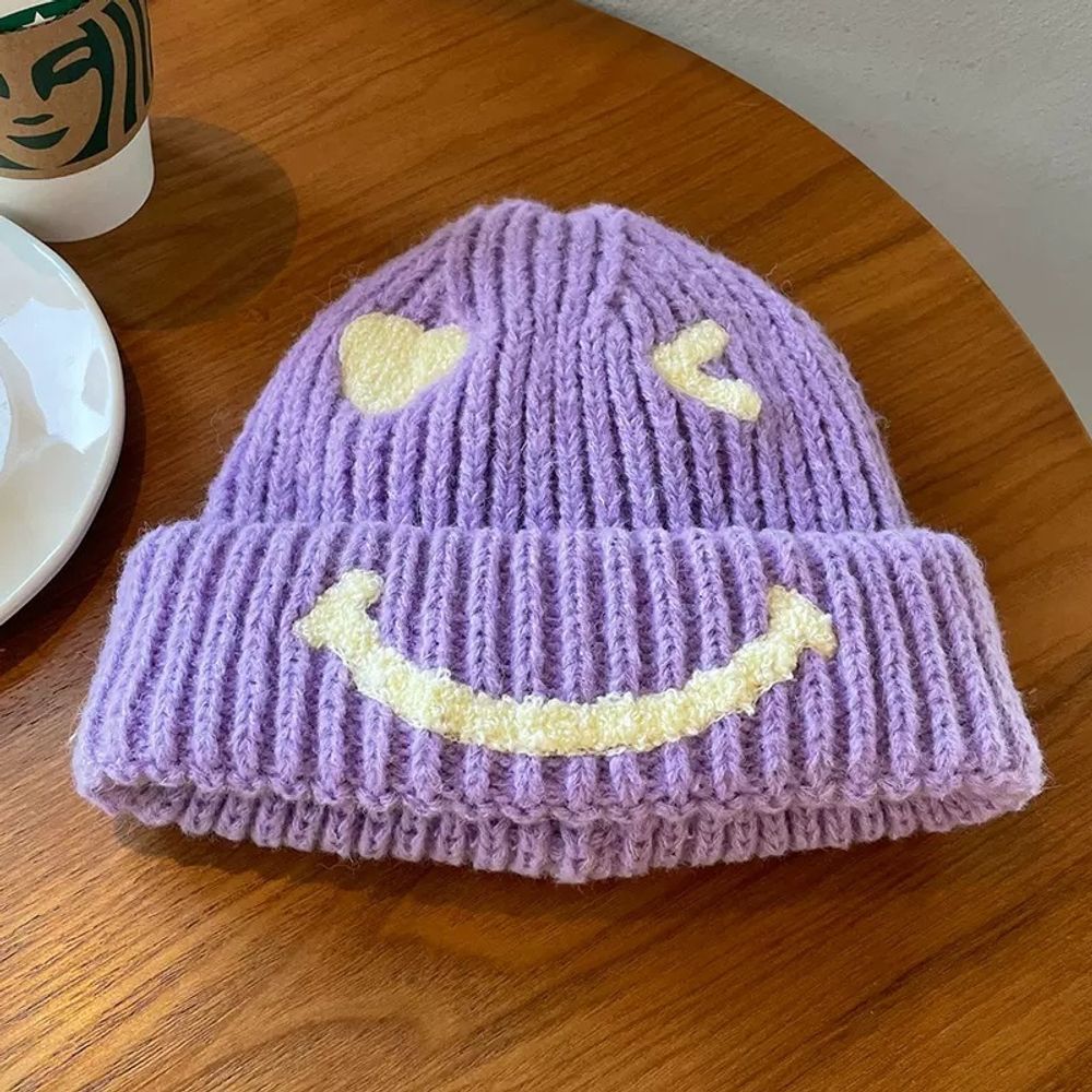 Теплая шапка &quot;Hat Smile&quot;, лавандовая