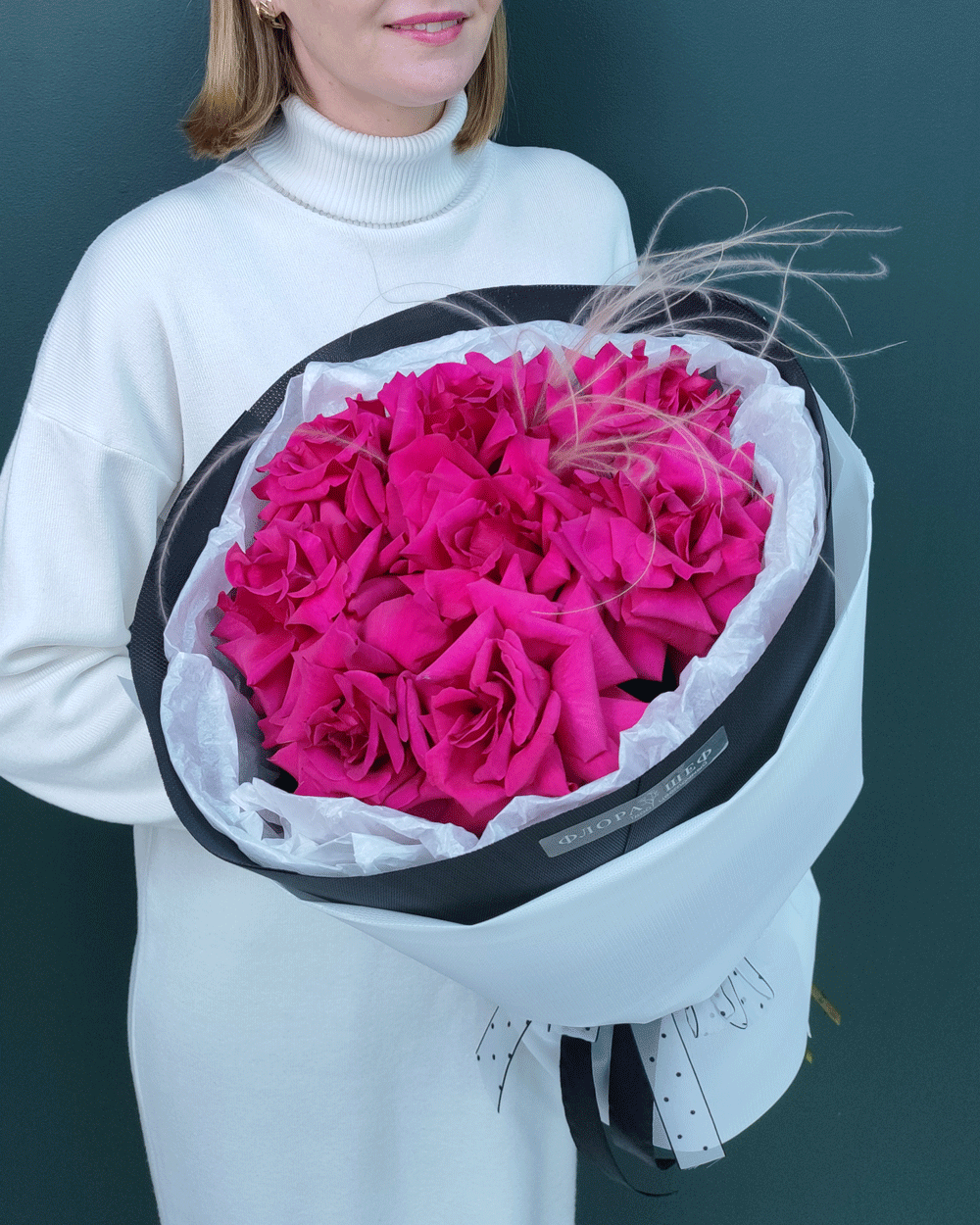 Малиновая Французская роза,9 шт(00428)