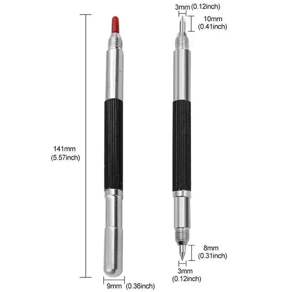 Чертилка, Скрайбер Двусторонняя Для Разметки По Металлу Стеклу С Победитовым Наконечником