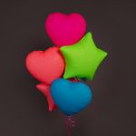 Шар (18''/46 см) Сердце, Ярко-розовый, Неон, 1 шт.