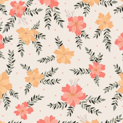 милый цветочный паттерн на бежевом фоне