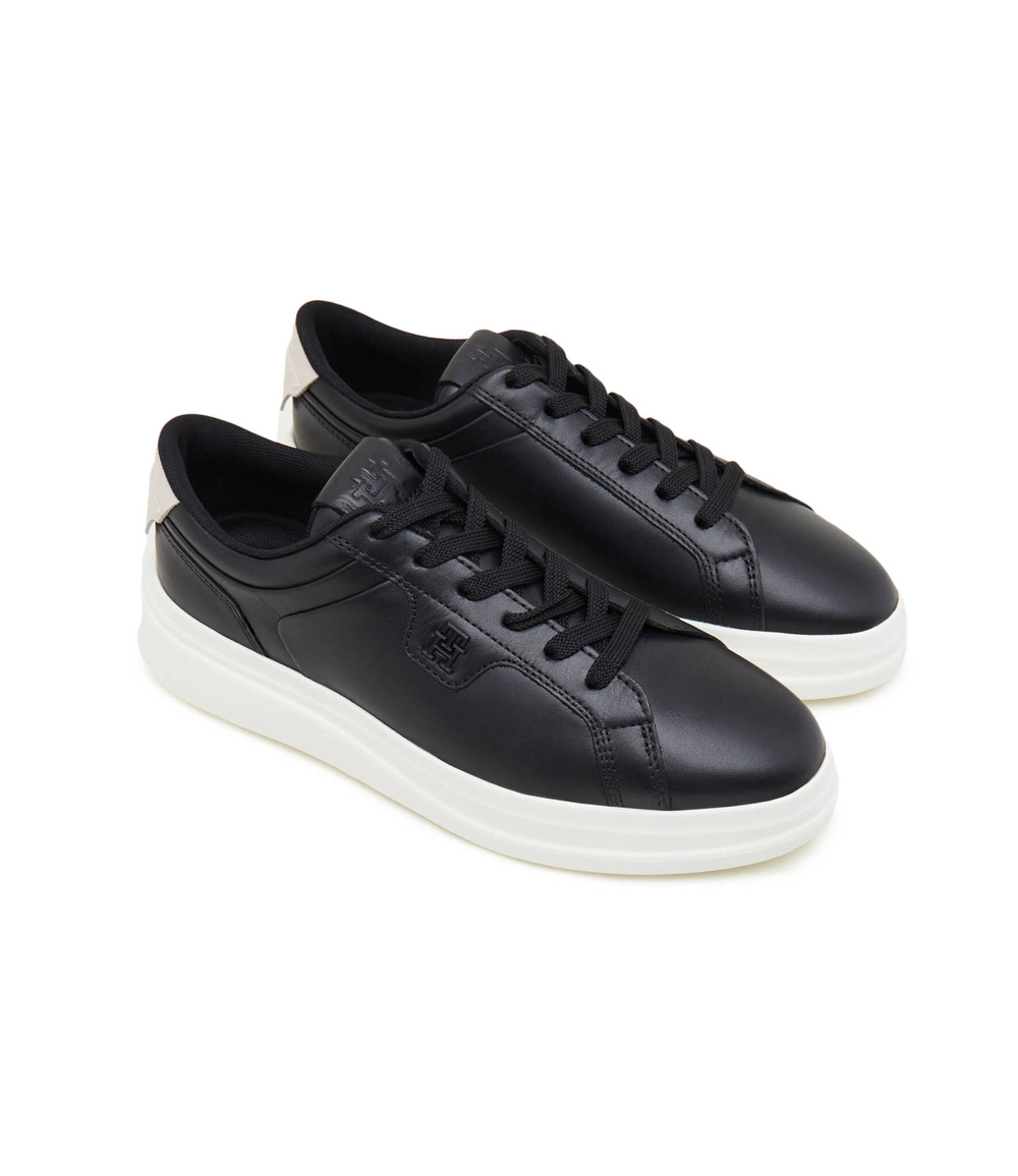 Кожаные кроссовки pointy court Tommy Hilfiger - черный(FW0FW07460)