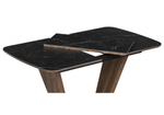 Керамический стол Woodville Петир 120(160)х80х75 черный мрамор, орех, черный