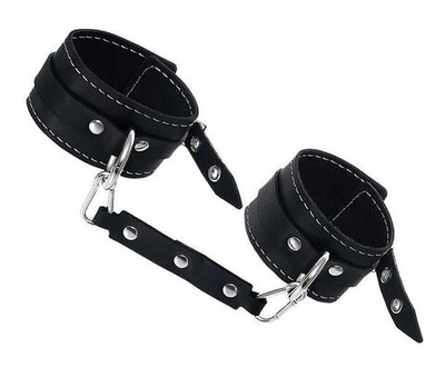 Черные двухслойные оковы с белой строчкой (Цвет: черный)