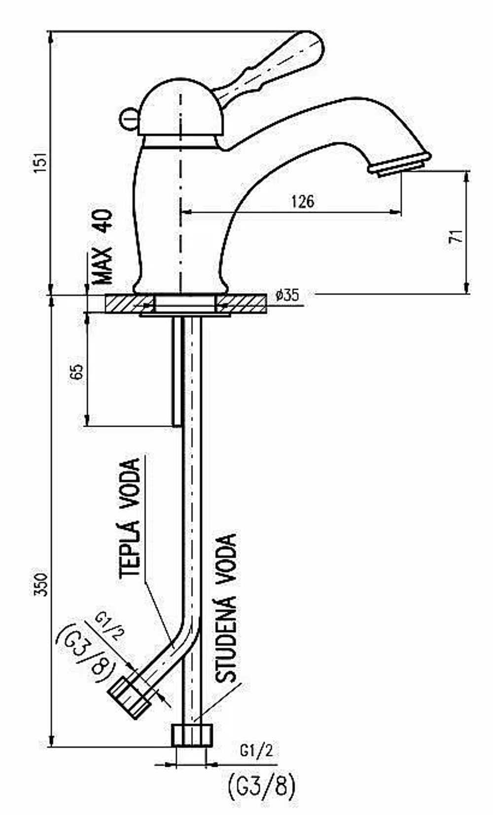 Смеситель для раковины RAV-Slezak LABE L026.5SM