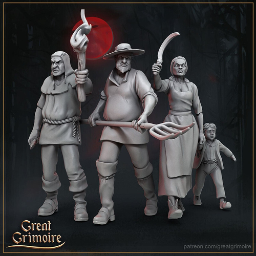 Крестьяне на охоте 1 шт. Человек миниатюра для dnd, днд, pathfinder, фентези, Настольная игра, НРИ, Варгейм, РПГ