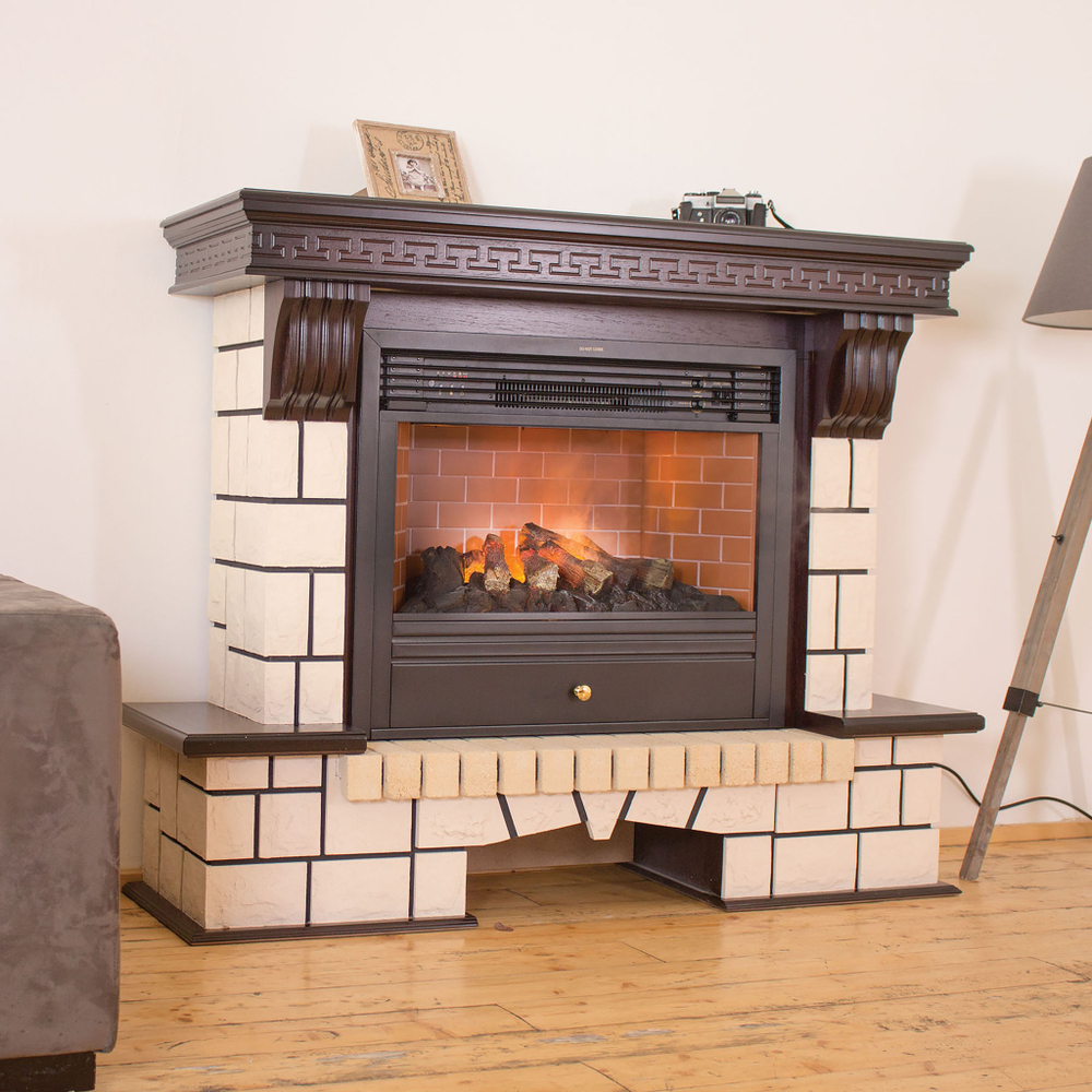 Каминокомплект Real Flame Stone 26 AO с очагом 3D Novara
