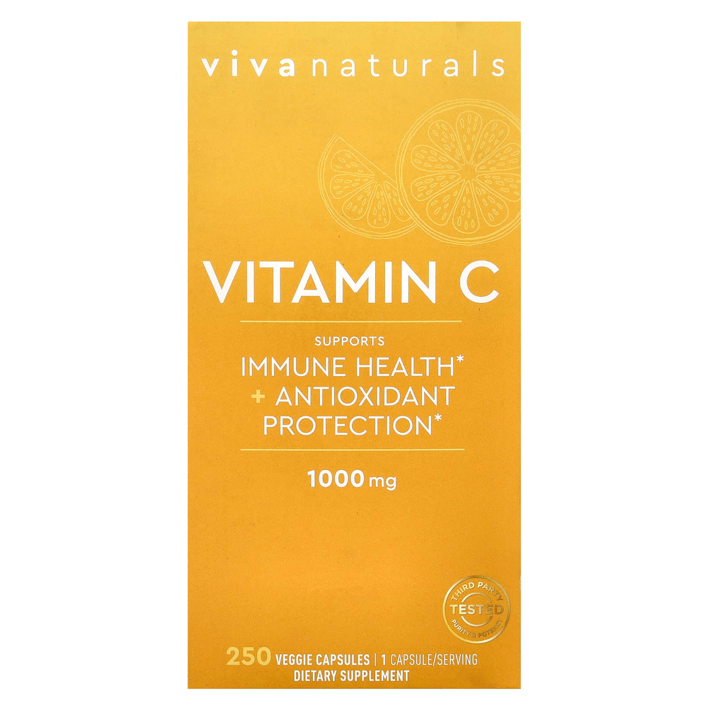 Viva Naturals, Витамин C, 1000 мг, 250 растительных капсул