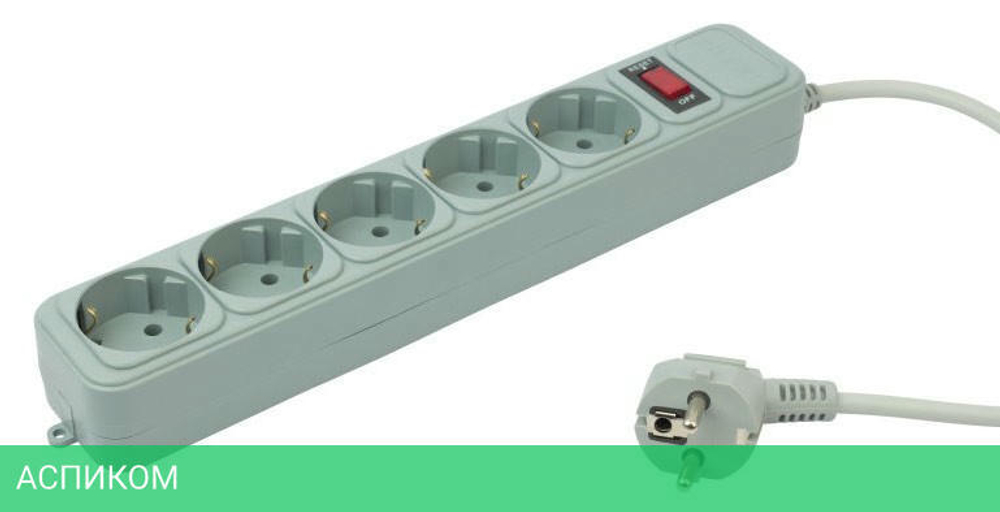 Сетевой фильтр PC Pet AP01006-1.8-GR серый