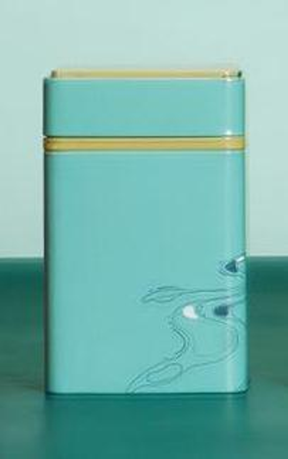 269065.3 Банка "ПРЯМОУГОЛЬНАЯ"  h=14см, d=8,7*7см, жесть бирюзовый