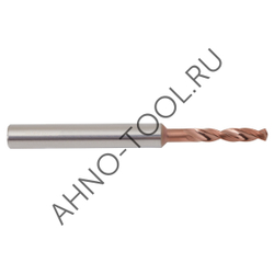 Сверло  3.1мм  твердосплавное 3D без подвода СОЖ. SP-X800030310 VHM AHNO по стали, чугуну, нерж. и ж