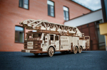 Пожарная машина выдвижной вращающейся лестницей от EWA - Fire Truck, Деревянный конструктор, сборная модель, 3D пазл