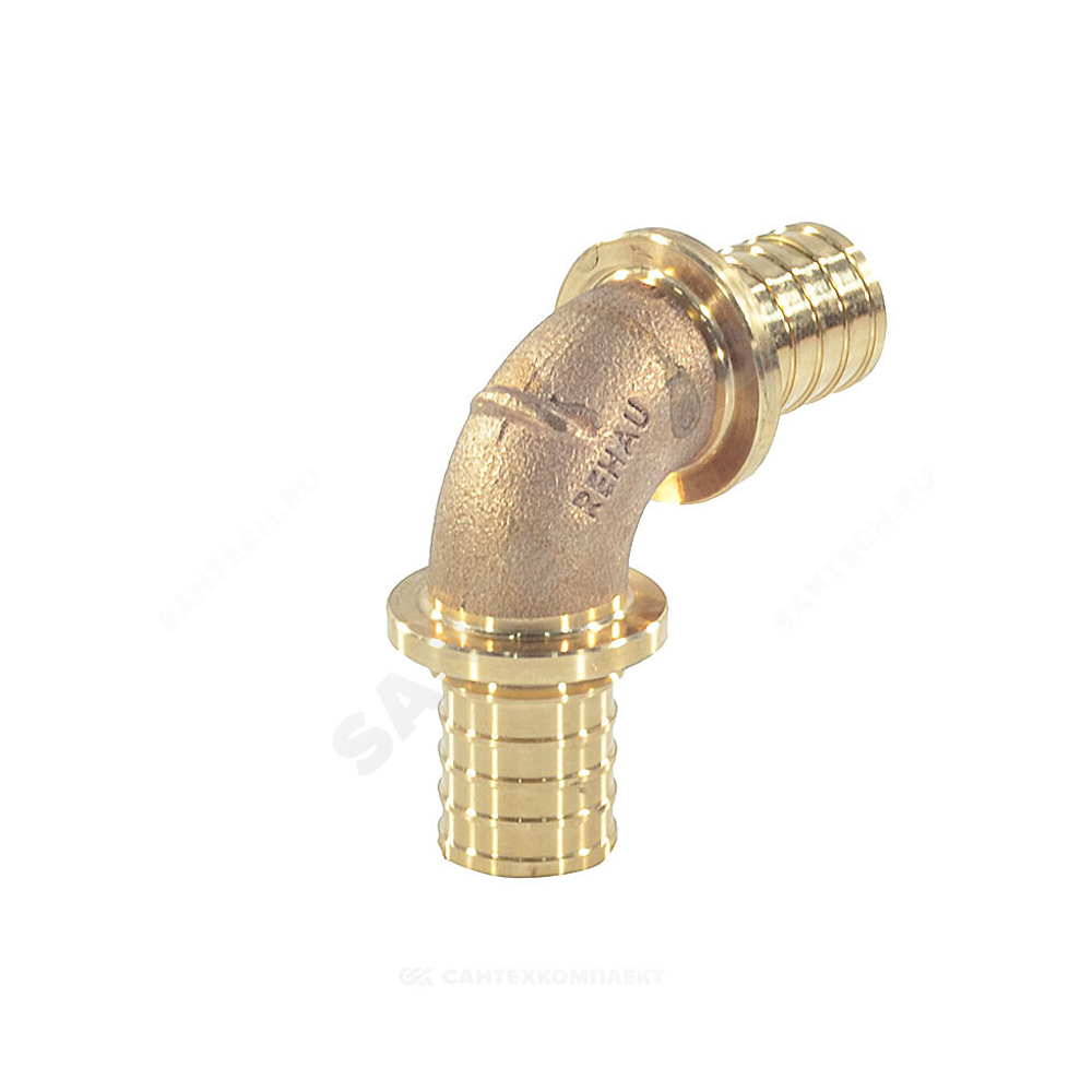 Угольник для PE-X труб аксиальный бронза Дн 16х90гр RAUTITAN PLATINUM RX Rehau 13777011001
