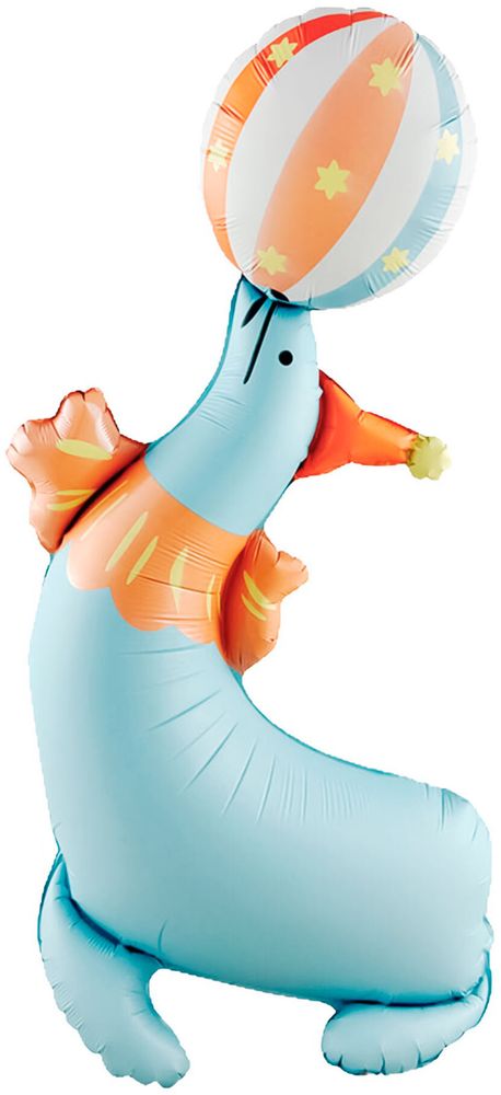 К Шар 3D (43''/109 см) Фигура, Цирк, Веселый тюлень ВОЗДУХ