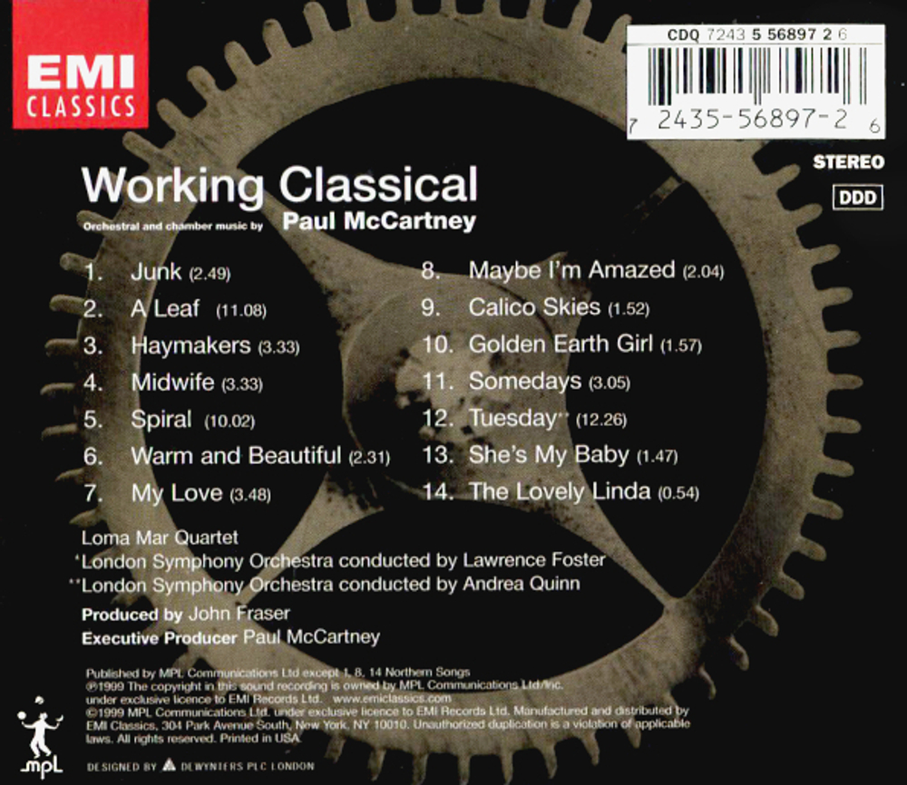 Paul McCartney / Working Classical (CD)