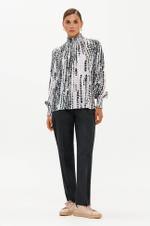 23429 Блузка женская (серый  принт)