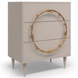 Комод Арт Колор matte Классик Голд с 3 ящиками Серый агат матовый