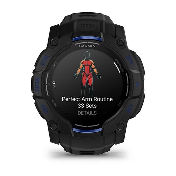 Умные часы Garmin Instinct 3 Amoled 50 mm Black with Black/Bolt Blue Band (010-03020-03)