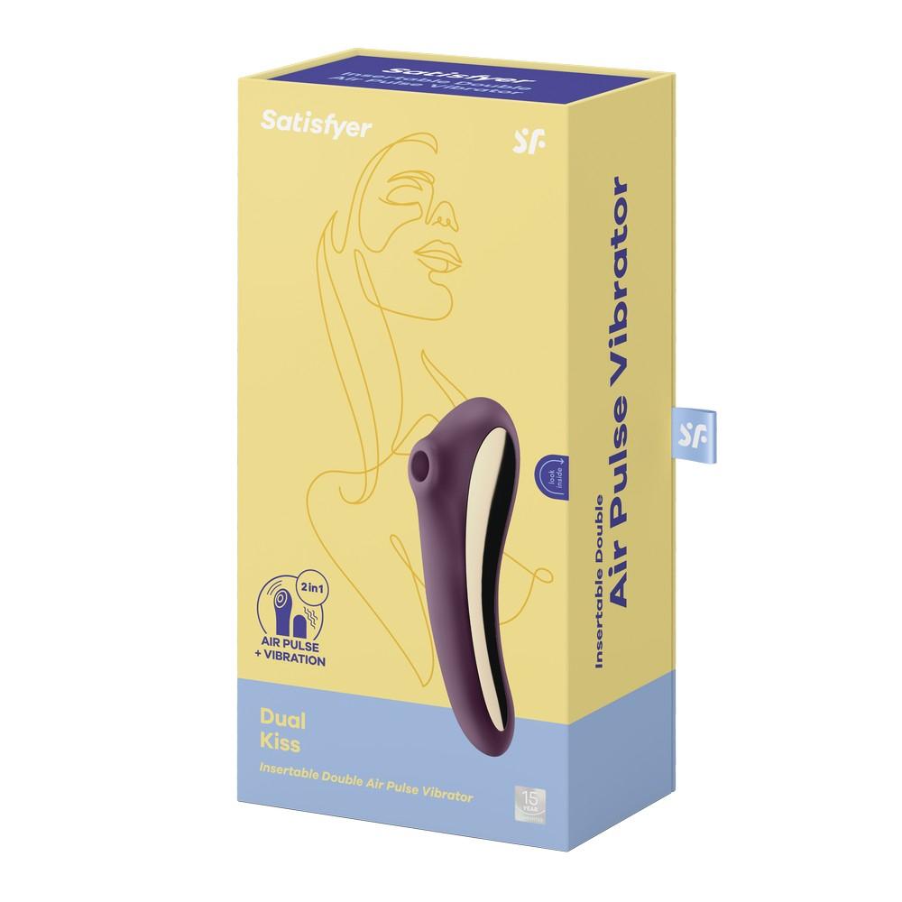 Вакуумно-волновой вибромассажер Satisfyer Dual Kiss, винный