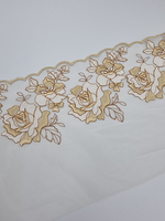 Вышивка на сетке бежевый/золото К792 левая 21 см