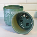 Кашпо Микрит 3,7л d220мм со вставкой, зеленый слайн