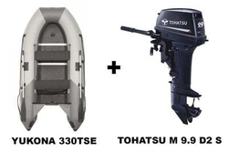 Лодка ПВХ YUKONA 330TSE ФАНЕРА + 2х-тактный лодочный мотор TOHATSU M 9.9 D2 S
