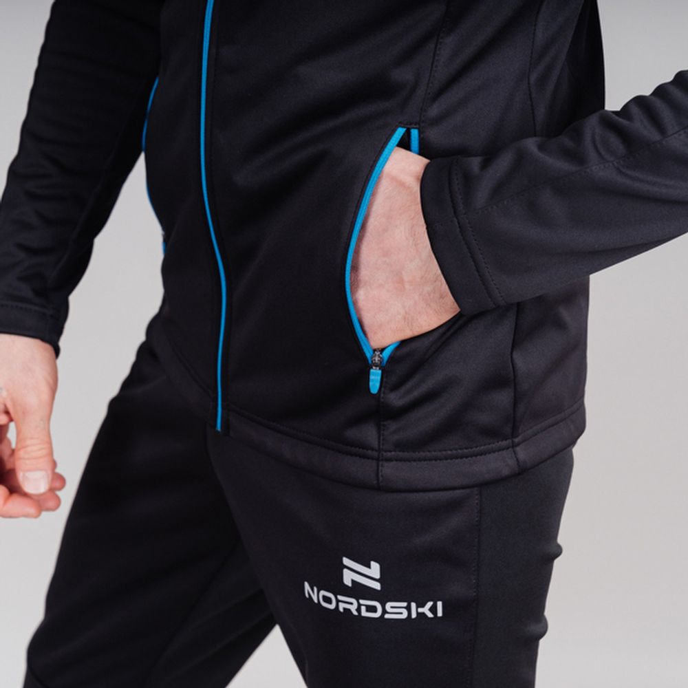 Утеплённая лыжная куртка Nordski Base черный-синий мужская