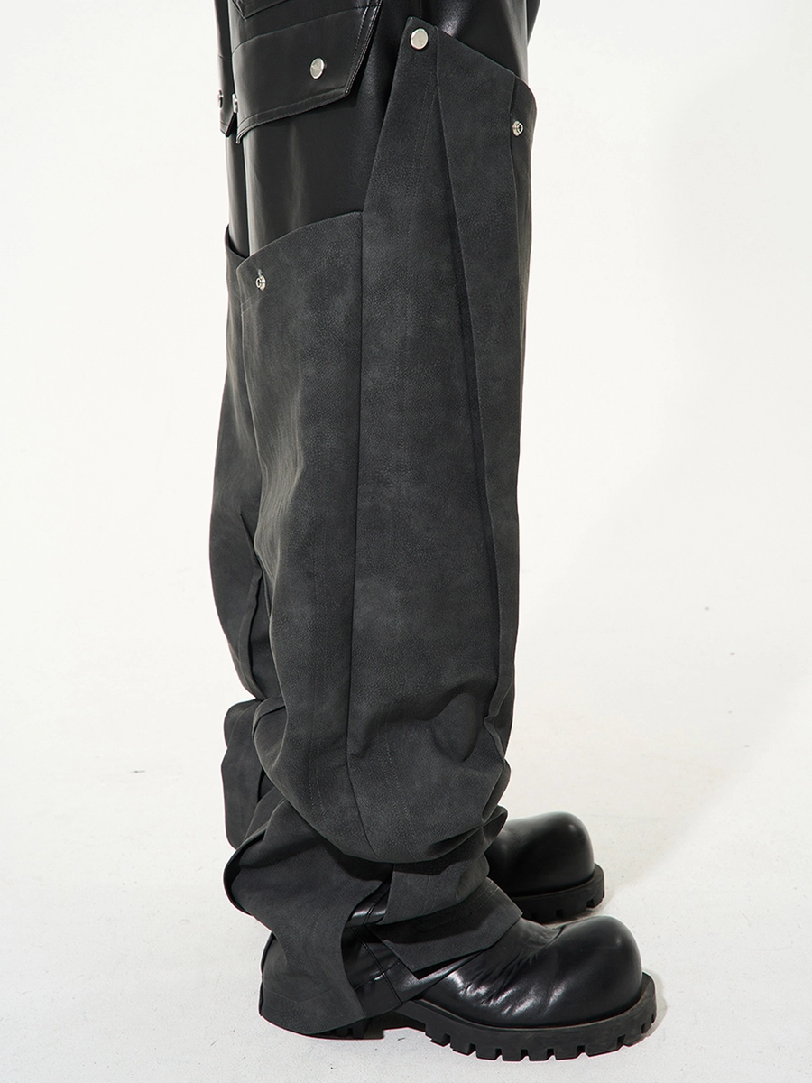 Брюки BLIND "Two-Layered" Deconstructed Leather Pants