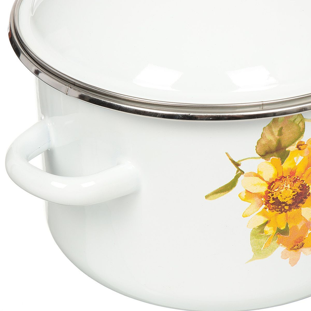 Кастрюля сталь, эмал, 3 л, с крыш, Сиб товары, Весна, 1MD181M, индукц