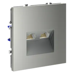 Розетка компьютерная встраиваемая VOLTUM S70 двойная RJ45+RJ45 кат.6, (сталь)