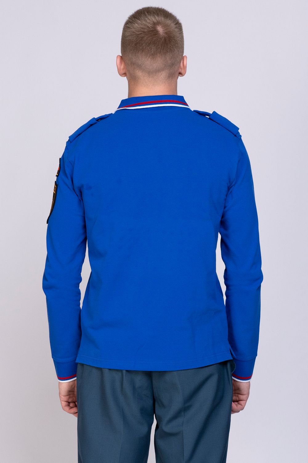 Рубашка-поло мужская МЧС длинный рукав (нового образца, василек)