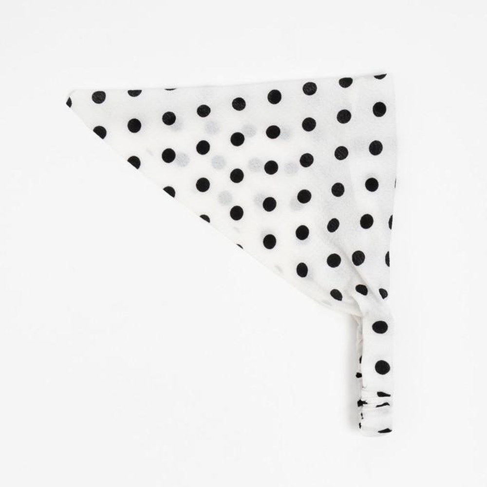 Косынка для девочек "Горошек"цв. белый, р-р 50, 100% п/э 9159465