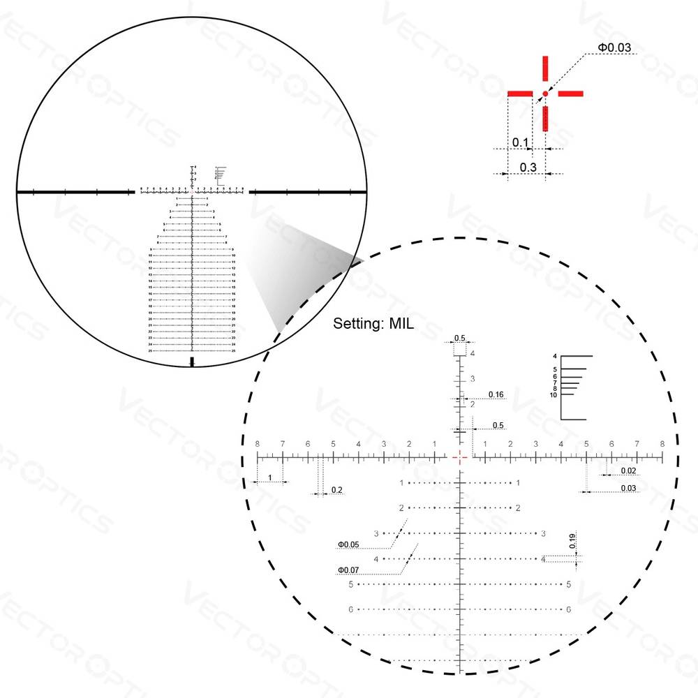 Оптический прицел Vector Optics Continental 5-30x56 Ranging FFP ( Сетка VEC-MBR / с подсветкой )