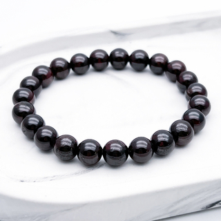 Браслет, гранат, диаметр бусин около 8 мм, размер 17 см