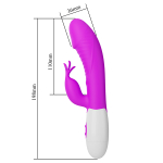 Лиловый вибратор-кролик 19,8см со стимулятором клитора Pretty Love Rasmussen Bunny Vibrator BW-500072
