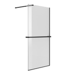 Душевая перегородка Niagara Nova NG-670-80ВLACK (80х195) черный матовый,стекло прозрачное,с полкой,1 место