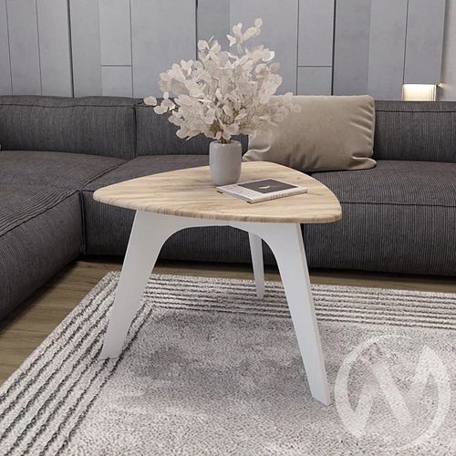 Стол журнальный СЖ-10 МДФ (белый/дуб тортуга)