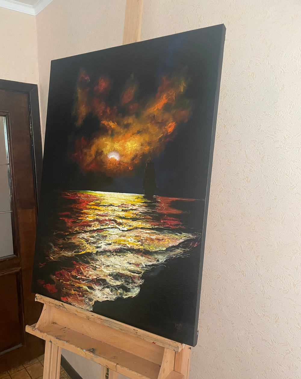 Картина маслом на холсте "Ночной вояж" 80х60 см. Деревянный подрамник. Художник Наталия Осадчук