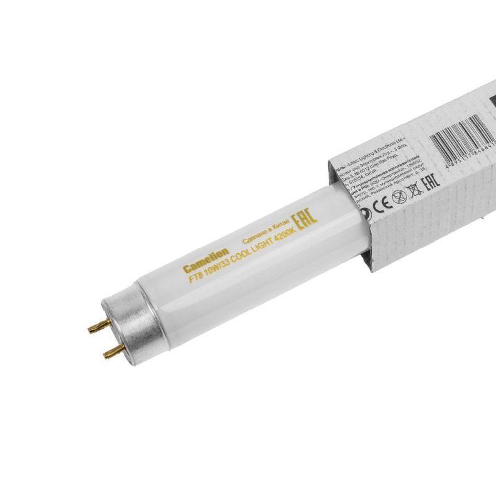 Лампа люминесцентная FT8-10W/33 10Вт T8 4200К G13 Camelion 5873 Лампа люминесцентная FT8-10W/33 10Вт T8 4200К G13 Camelion 5873