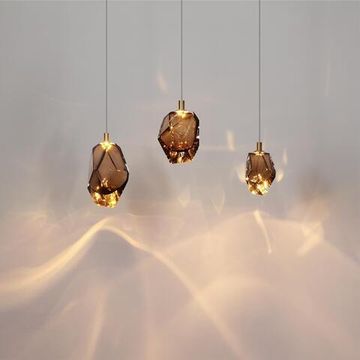 7112/4LC L-VISION ODL25 Подвесной светильник  коричневый/коньячн. стекло/металл IP20 LED 4W 300Лм 3000K 200° 220V GEMME